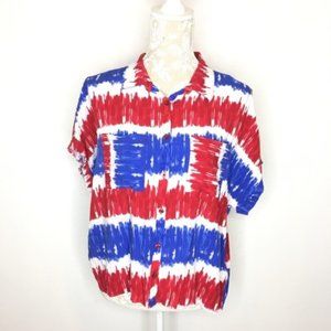 Lularoe Amy Shirt Button Down Crop Top SMALL ac331